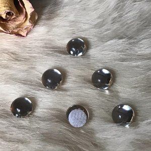 Six Clear Velcro Hair Gems